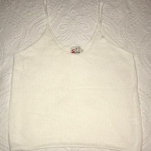 White Ribbed Tank Top